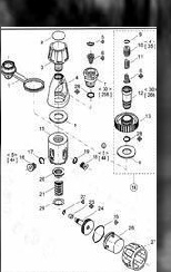 Exploded diagram for regulator servicing